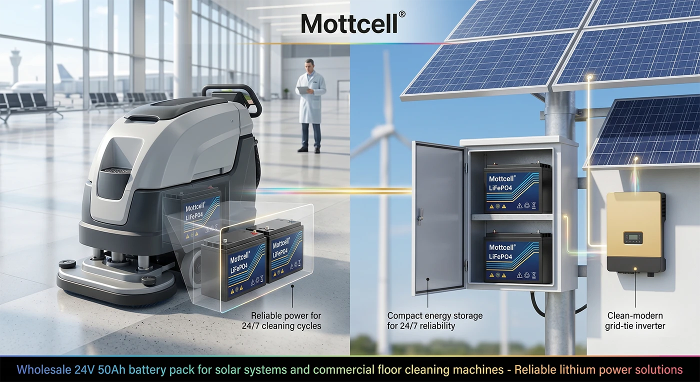 Wholesale 24V 50Ah battery pack for solar systems and commercial floor cleaning machines - Reliable lithium power solutions