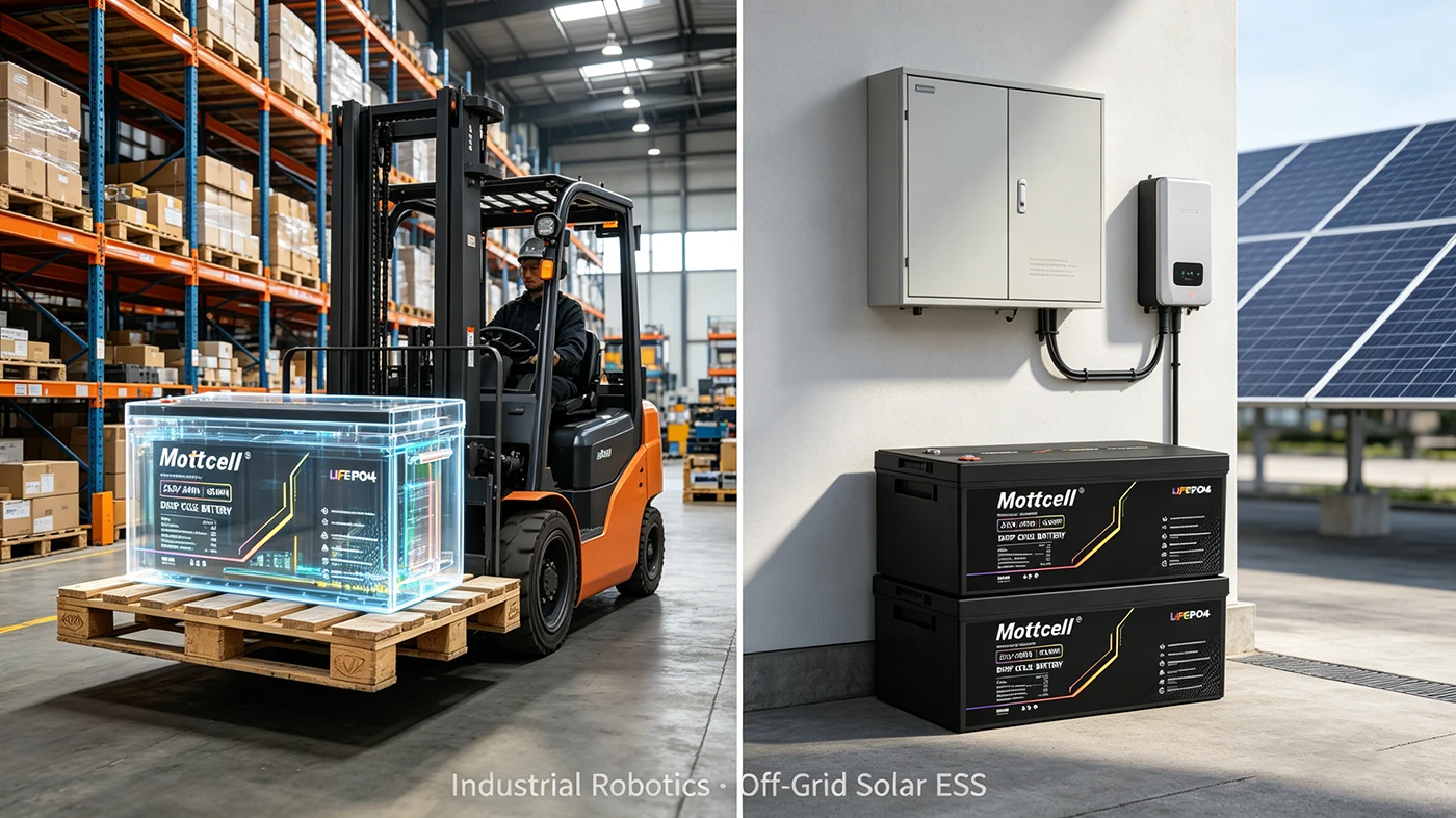 Versatile B2B application of Mottcell 24V 200Ah battery packs in modern industrial AGVs and residential solar energy storage systems Versatile B2B application of Mottcell 24V 200Ah battery packs in modern industrial AGVs and residential solar energy storage systems